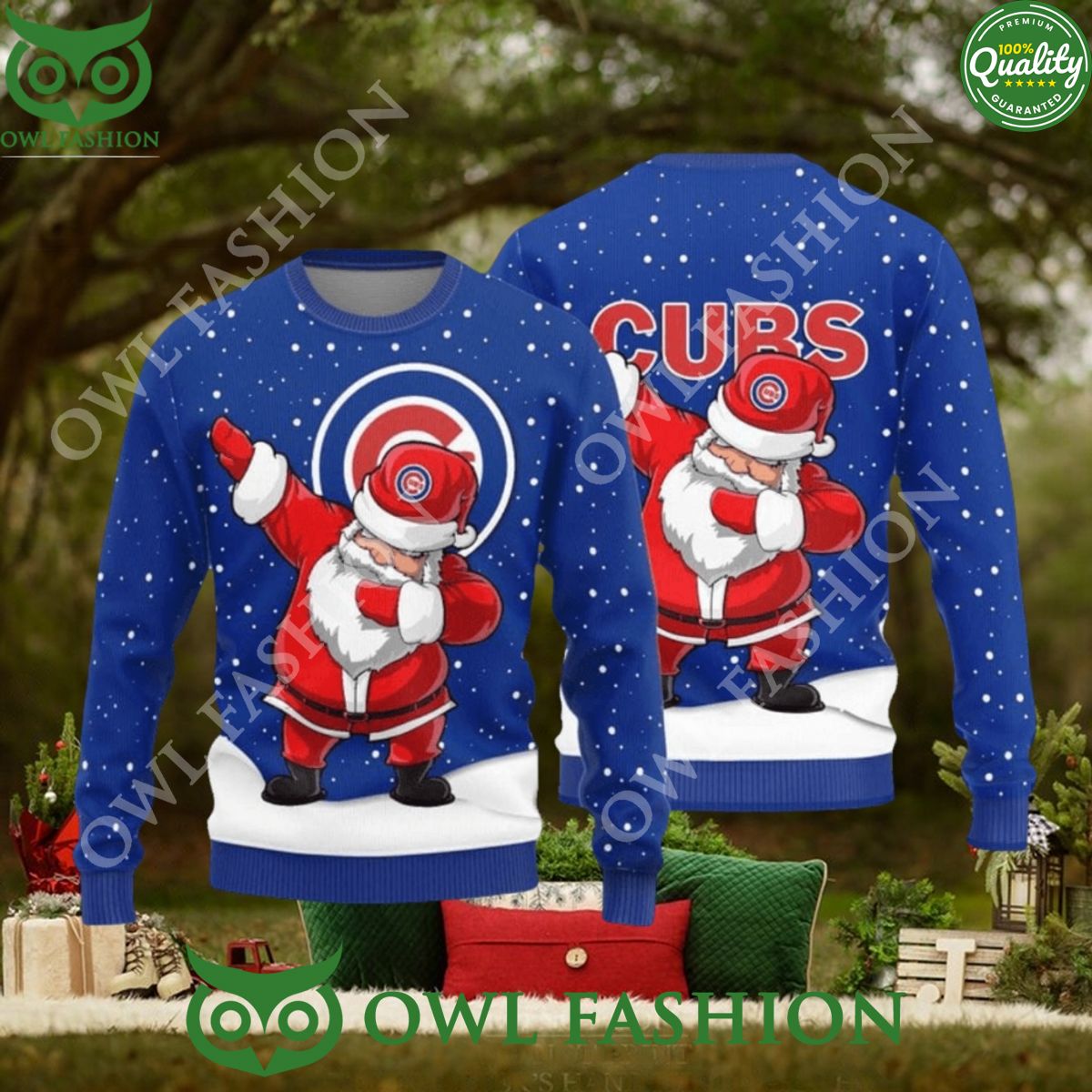 Chicago Cubs Dab Santa New Style Sweater Jumper - Adult & Kids T-Shirts, Sweatshirts & Hoodies apparel design preview 1