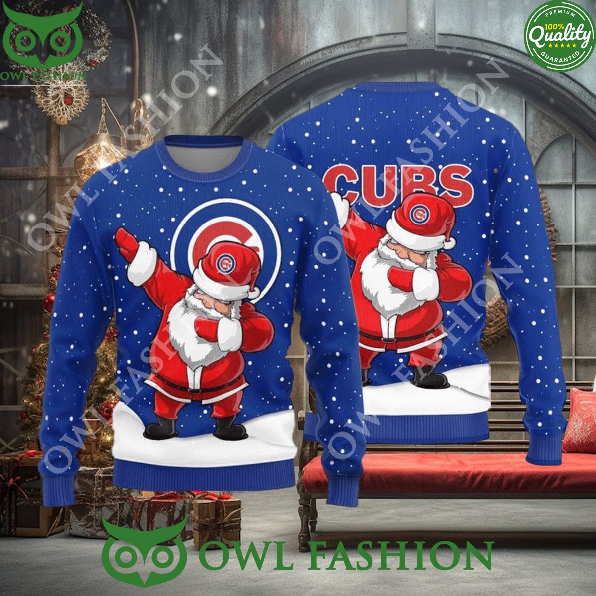 Chicago Cubs MLB Dab Santa Sweater Jumper For - Adult & Kids T-Shirts, Sweatshirts & Hoodies apparel design preview 1