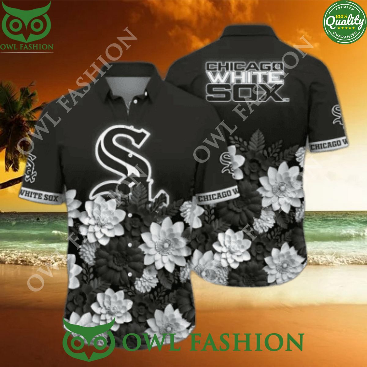 Chicago White Sox MLB Flower Hawaiian For Fans - Adult & Kids T-Shirts, Sweatshirts & Hoodies apparel design preview 1