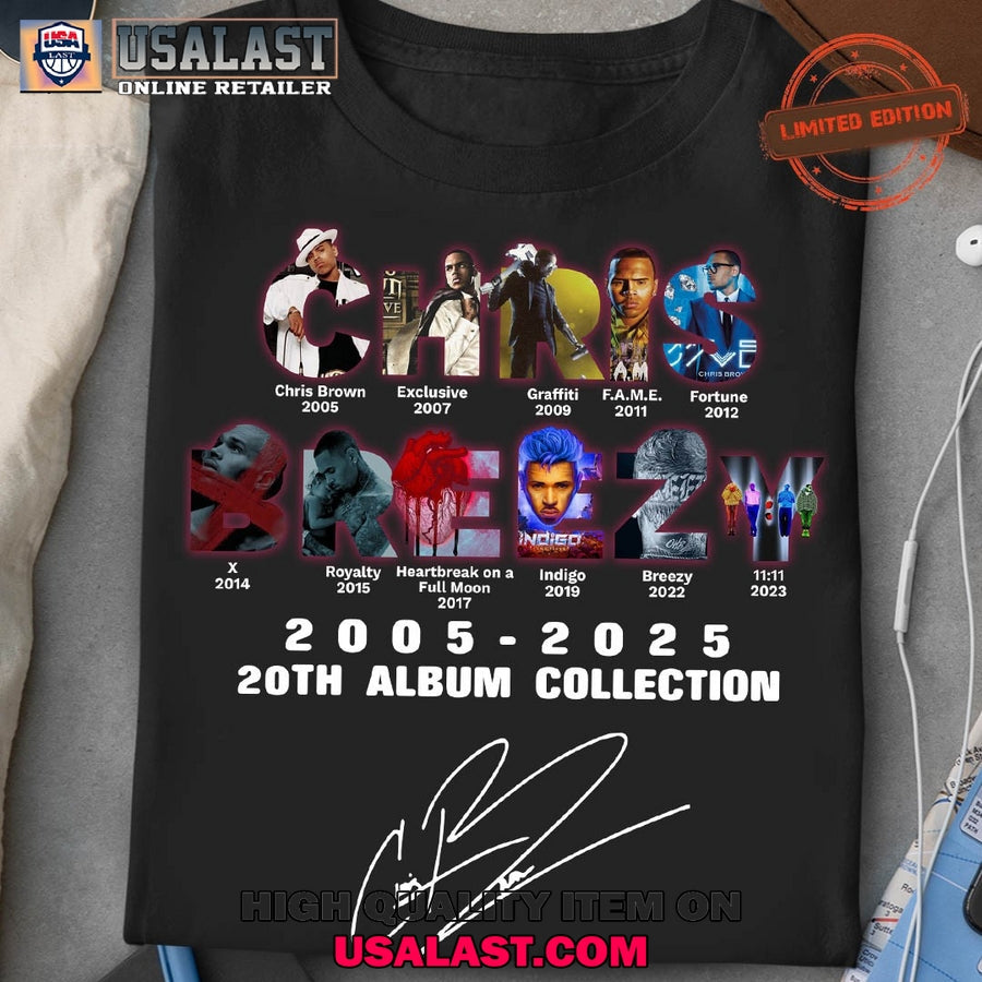 Chris Brown 2005-2025 20th Album Collection - Adult & Kids T-Shirts, Sweatshirts & Hoodies apparel design preview 1