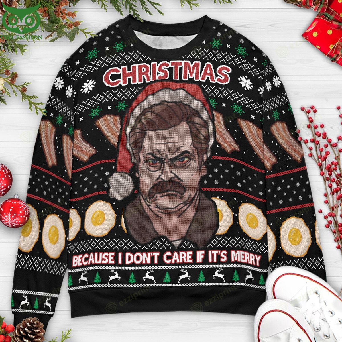 Christmas Because I don't care if It's Merry Ron - Adult & Kids T-Shirts, Sweatshirts & Hoodies apparel design preview 1