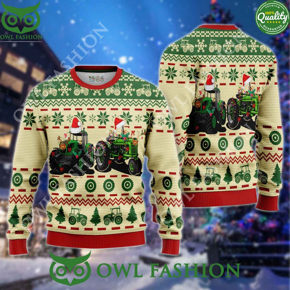 Christmas Farmer 3D AOP Ugly Sweater Jumper - Adult & Kids T-Shirts, Sweatshirts & Hoodies apparel design preview 1