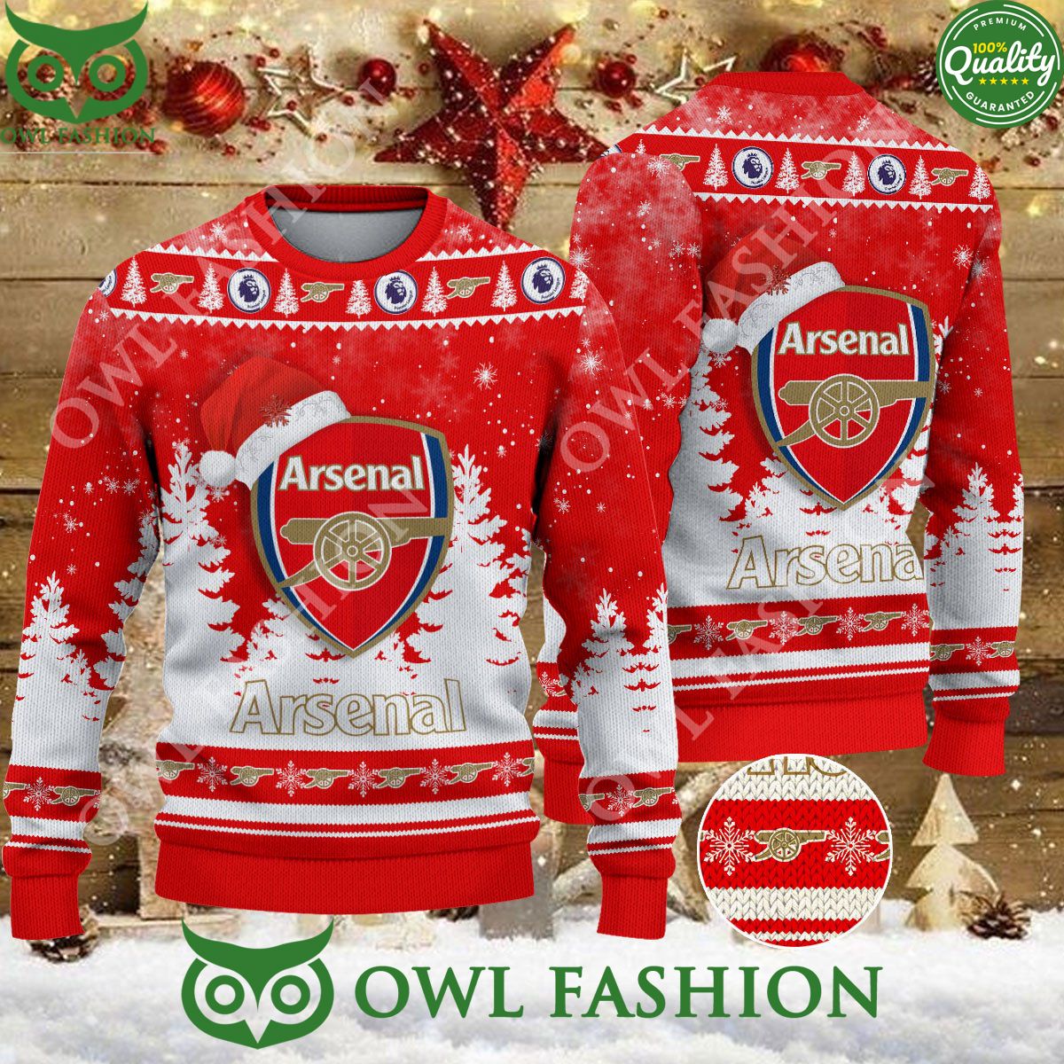 Christmas Football Arsenal F.C. EFL Ugly Premier - Adult & Kids T-Shirts, Sweatshirts & Hoodies apparel design preview 1