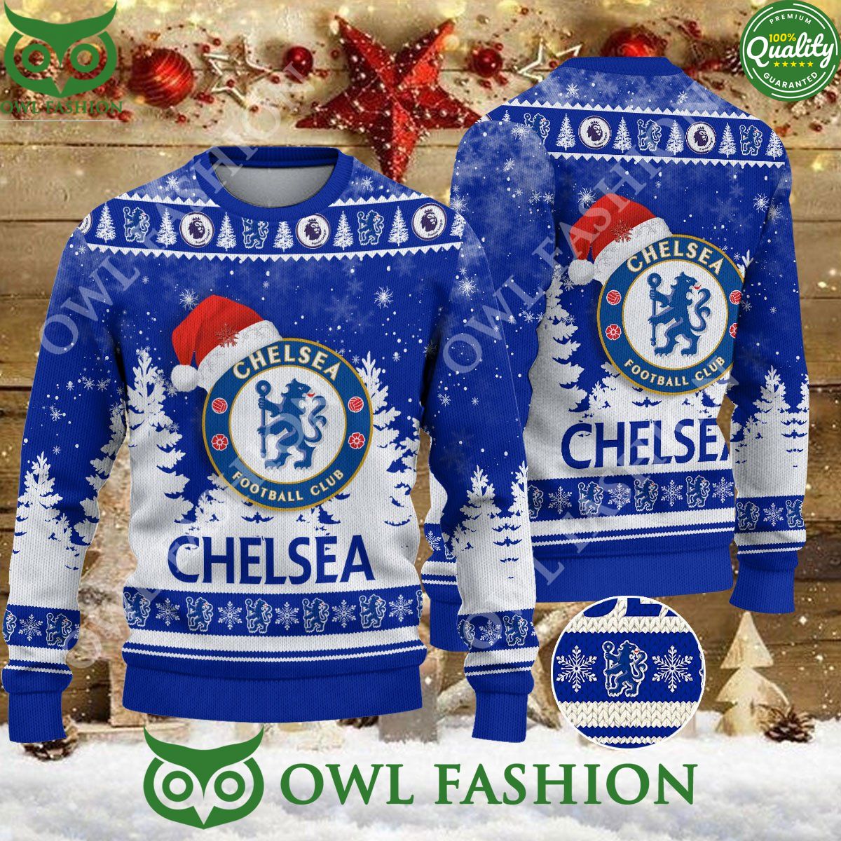 Christmas Football Chelsea F.C. EFL Ugly Premier - Adult & Kids T-Shirts, Sweatshirts & Hoodies apparel design preview 1