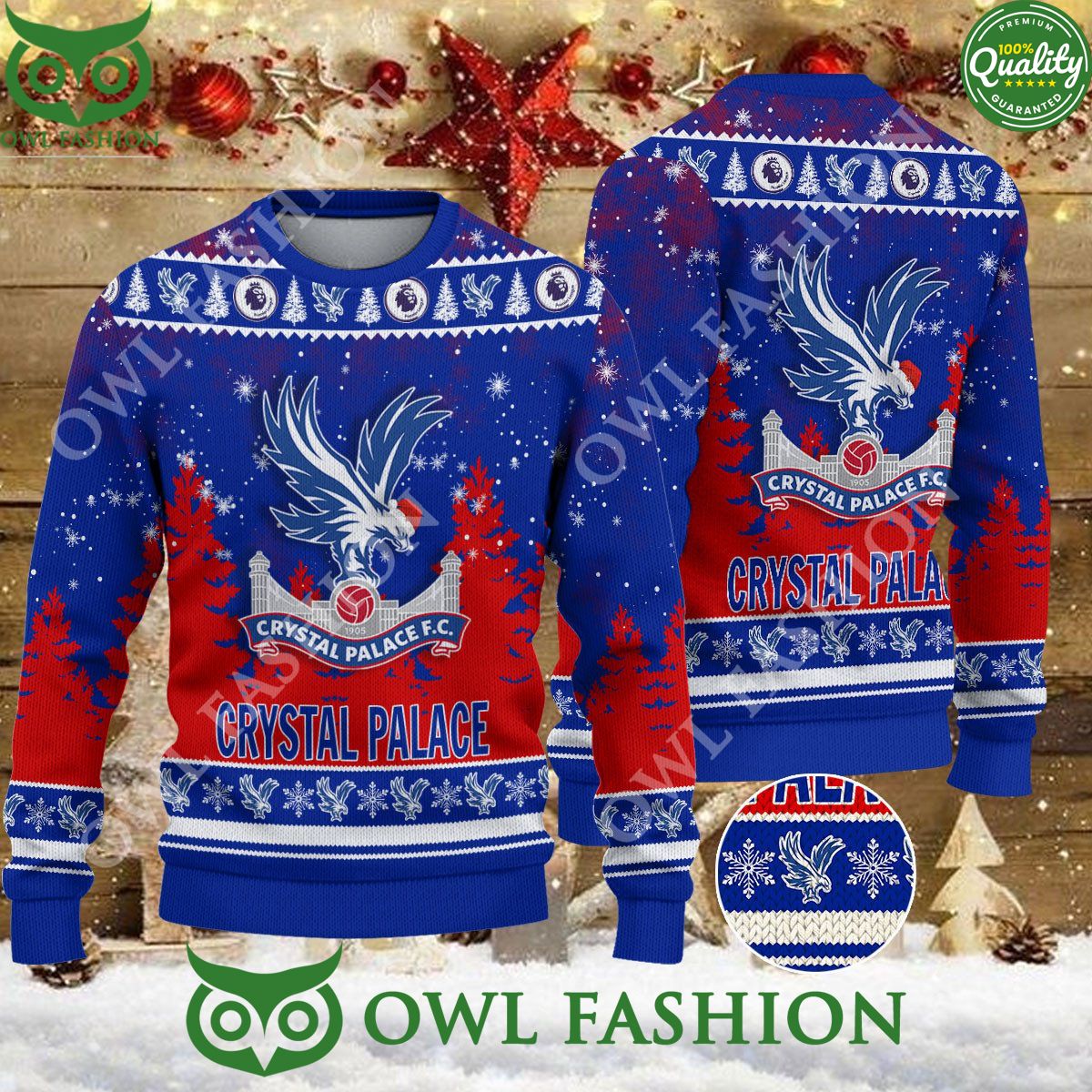 Christmas Football Crystal Palace F.C EFL Ugly - Adult & Kids T-Shirts, Sweatshirts & Hoodies apparel design preview 1