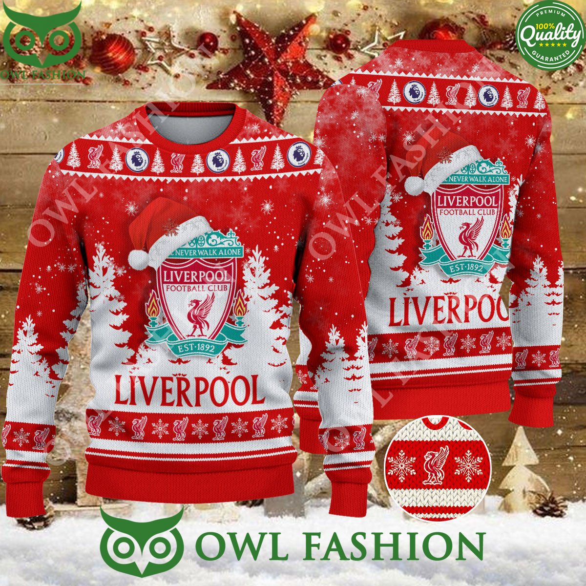 Christmas Football Liverpool F.C EFL Ugly Premier - Adult & Kids T-Shirts, Sweatshirts & Hoodies apparel design preview 1