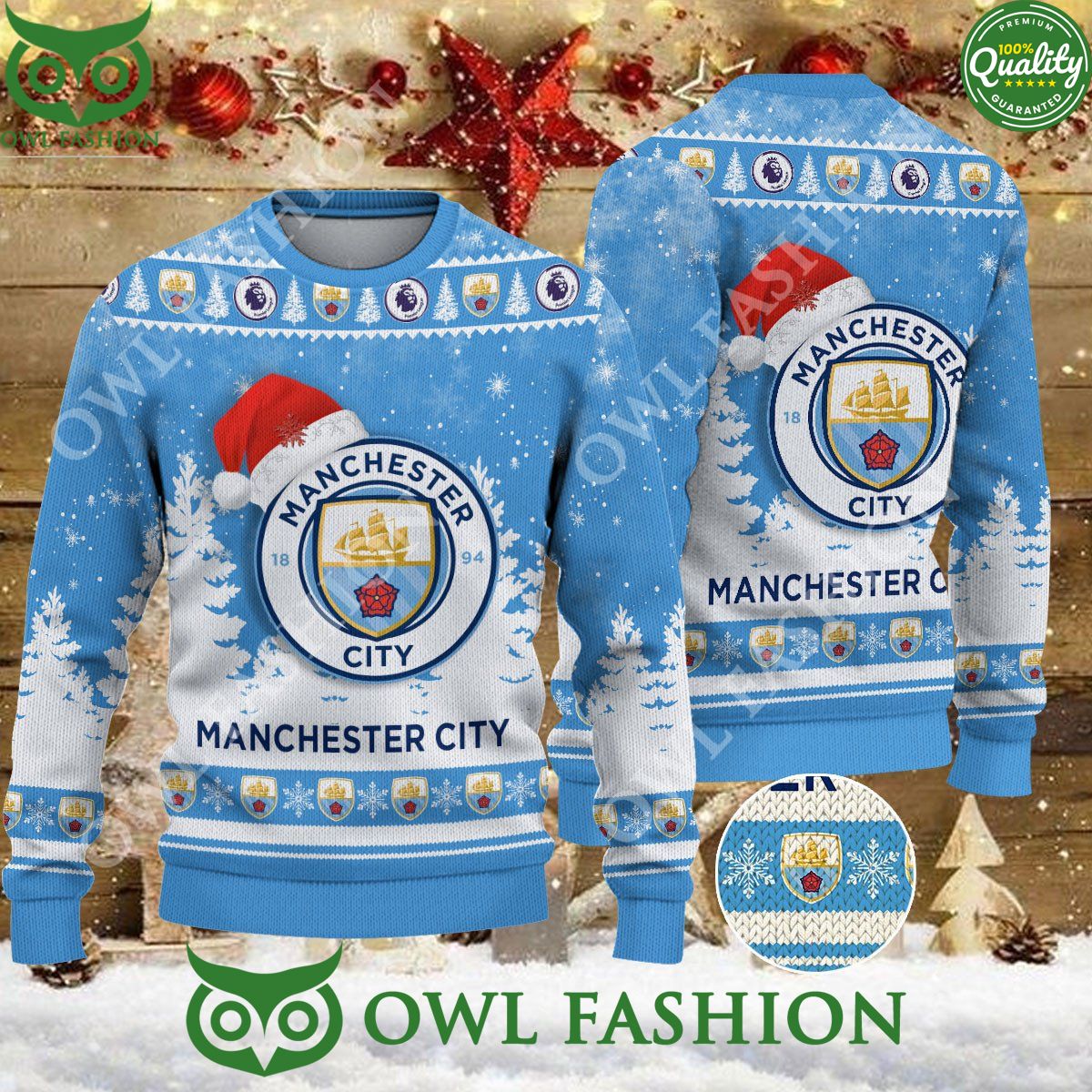 Christmas Football Manchester City F.C EFL Ugly - Adult & Kids T-Shirts, Sweatshirts & Hoodies apparel design preview 1
