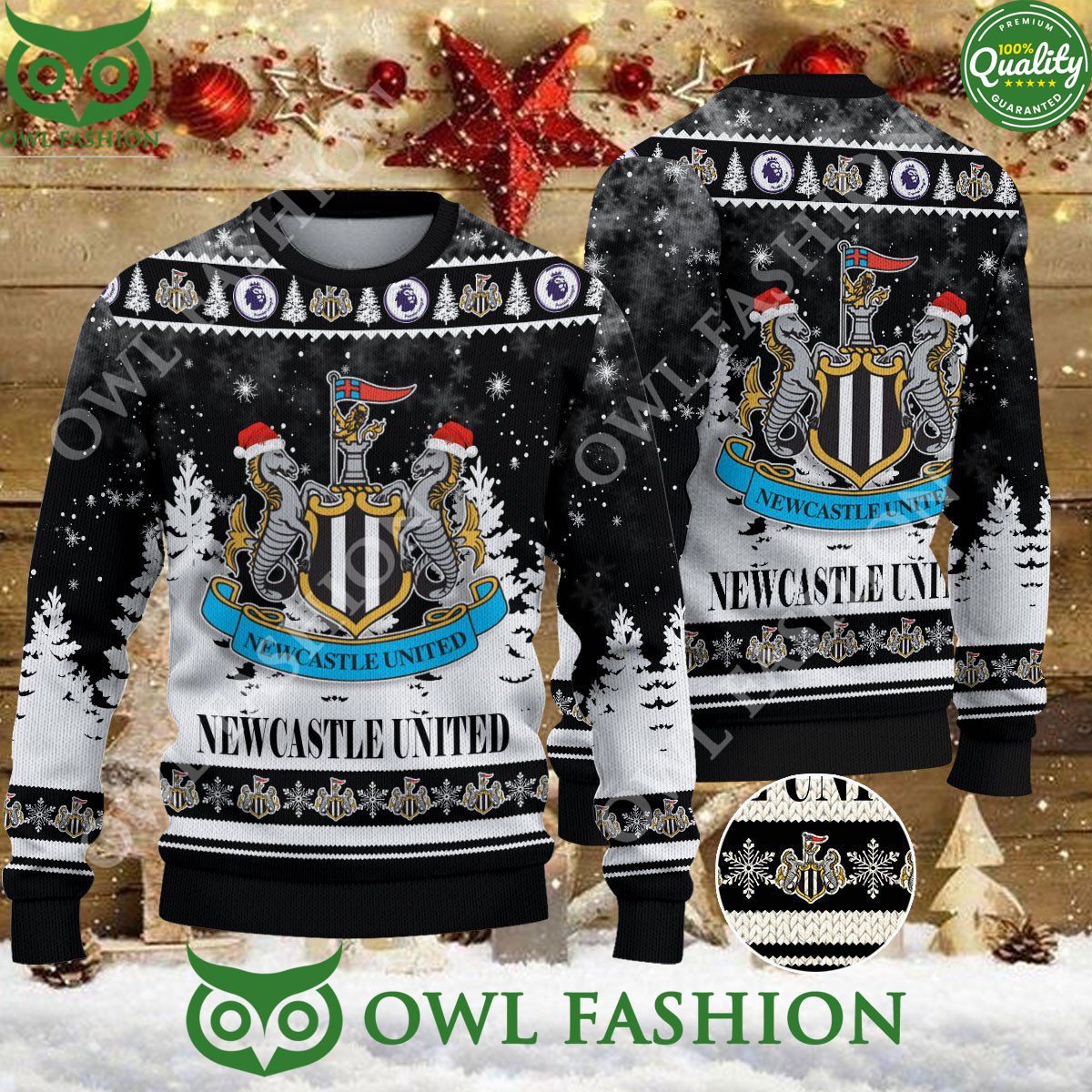 Christmas Football Newcastle United F.C EFL Ugly - Adult & Kids T-Shirts, Sweatshirts & Hoodies apparel design preview 1