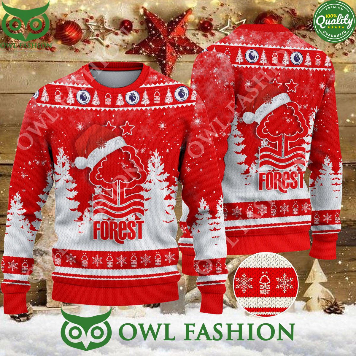 Christmas Football Nottingham Forest F.C EFL Ugly - Adult & Kids T-Shirts, Sweatshirts & Hoodies apparel design preview 1