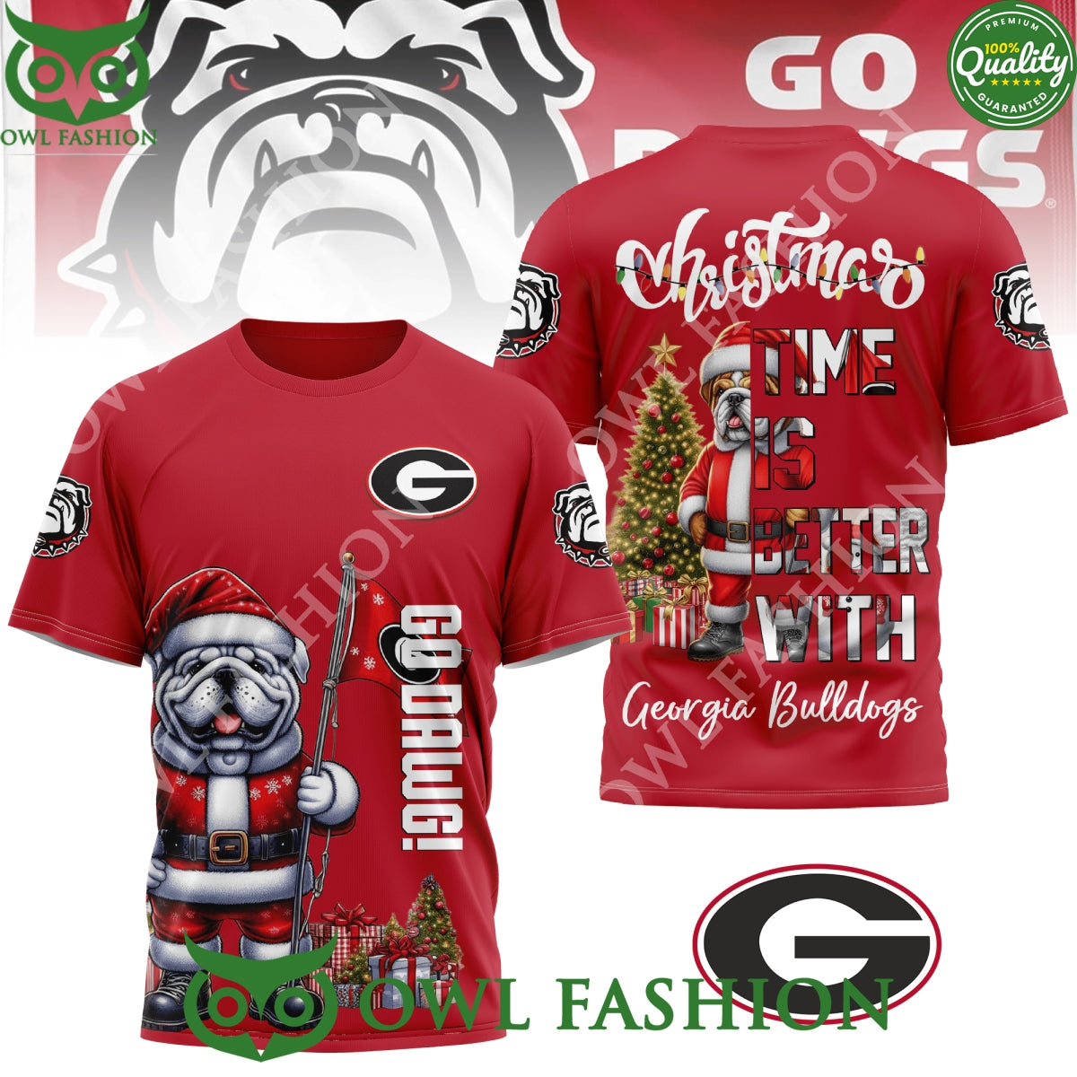 Christmas Time Is Better with Georgia Bulldogs 3D - Adult & Kids T-Shirts, Sweatshirts & Hoodies apparel design preview 1
