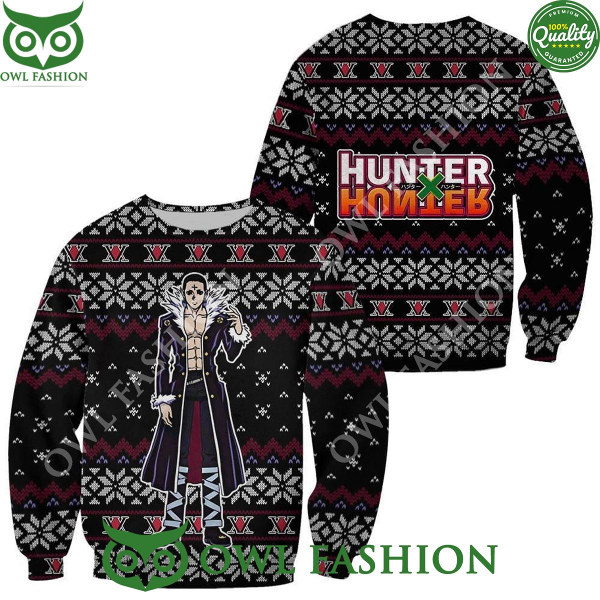 Chrollo Lucilfer Ugly Christmas Sweater Gift - Adult & Kids T-Shirts, Sweatshirts & Hoodies apparel design preview 1