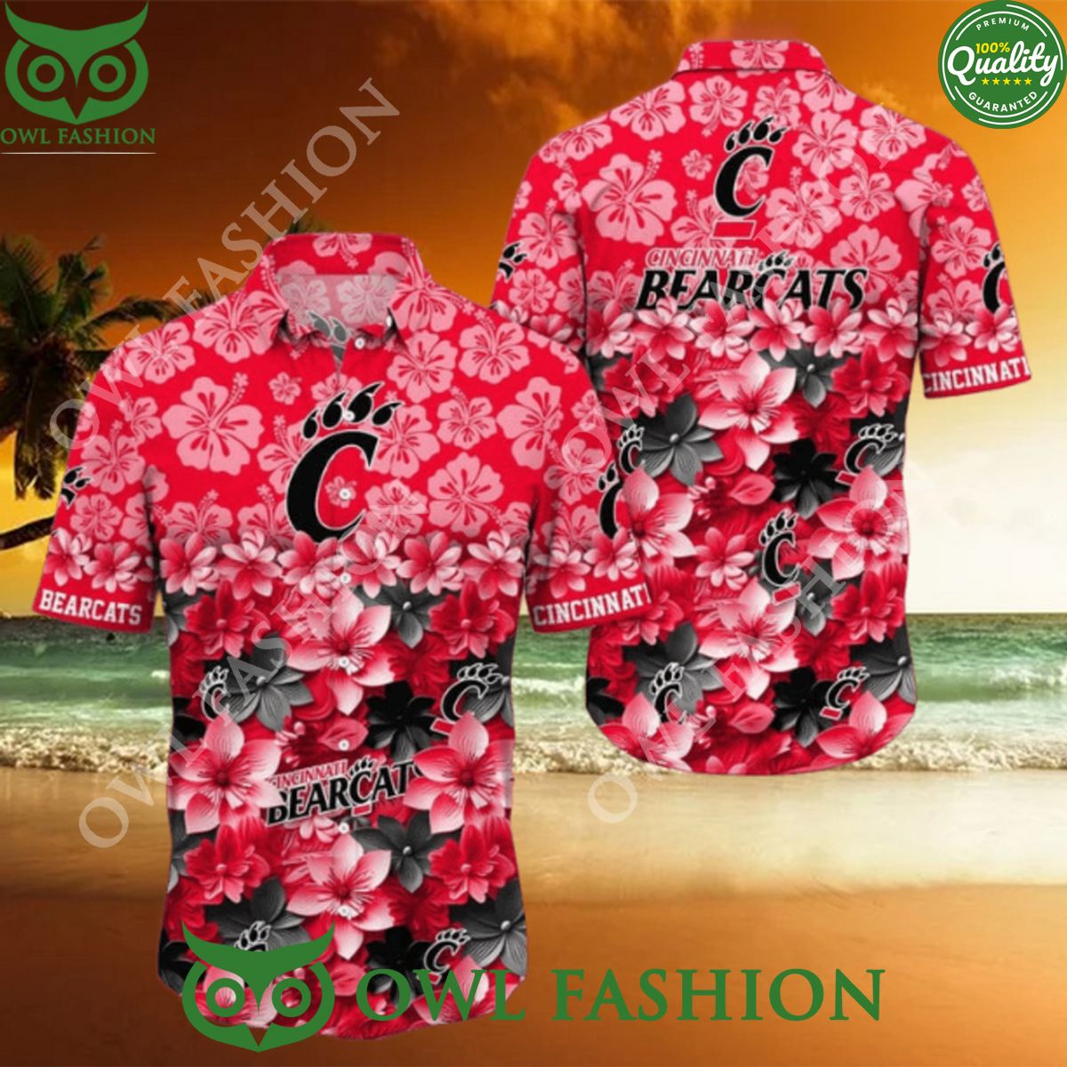 Cincinnati Bearcats NCAA Team Hawaiian Trending - Adult & Kids T-Shirts, Sweatshirts & Hoodies apparel design preview 1