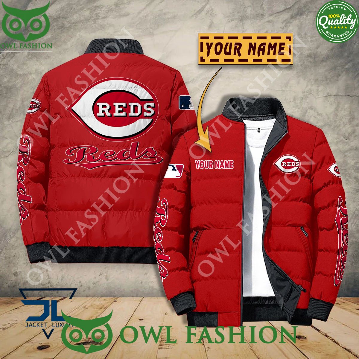 Cincinnati Reds Custom Name MLB Baseball Jacket Sport - Adult & Kids T-Shirts, Sweatshirts & Hoodies apparel design preview 1