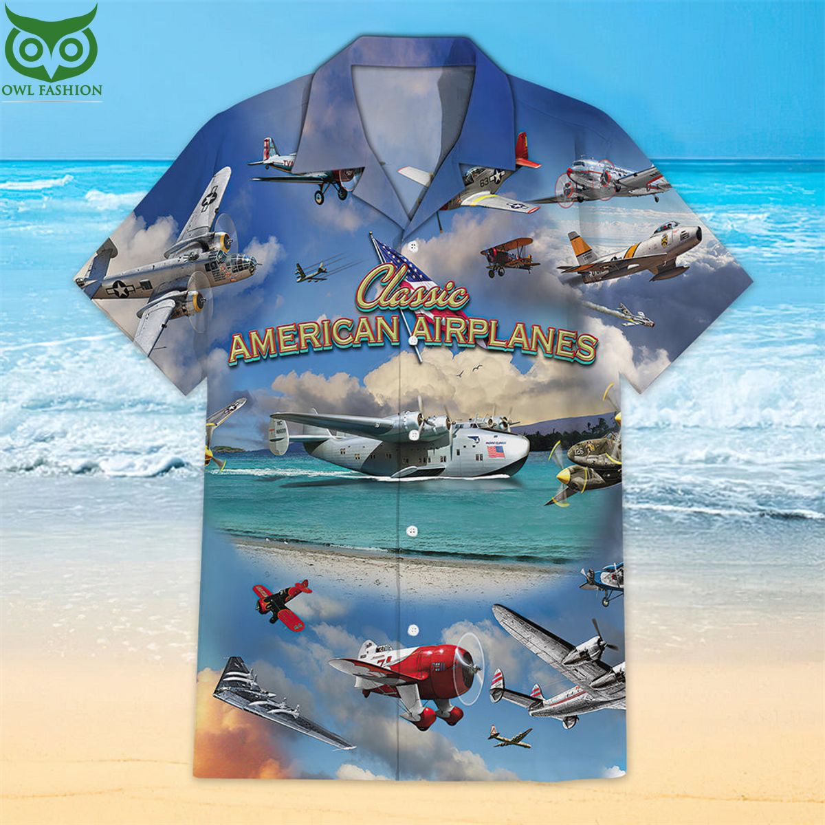 Classic American Hawaiian Airplane - Adult & Kids T-Shirts, Sweatshirts & Hoodies apparel design preview 1