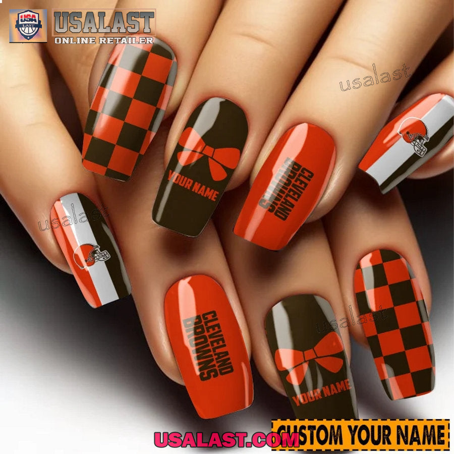 Cleveland Browns Women Custom Nails Set - Adult & Kids T-Shirts, Sweatshirts & Hoodies apparel design preview 1