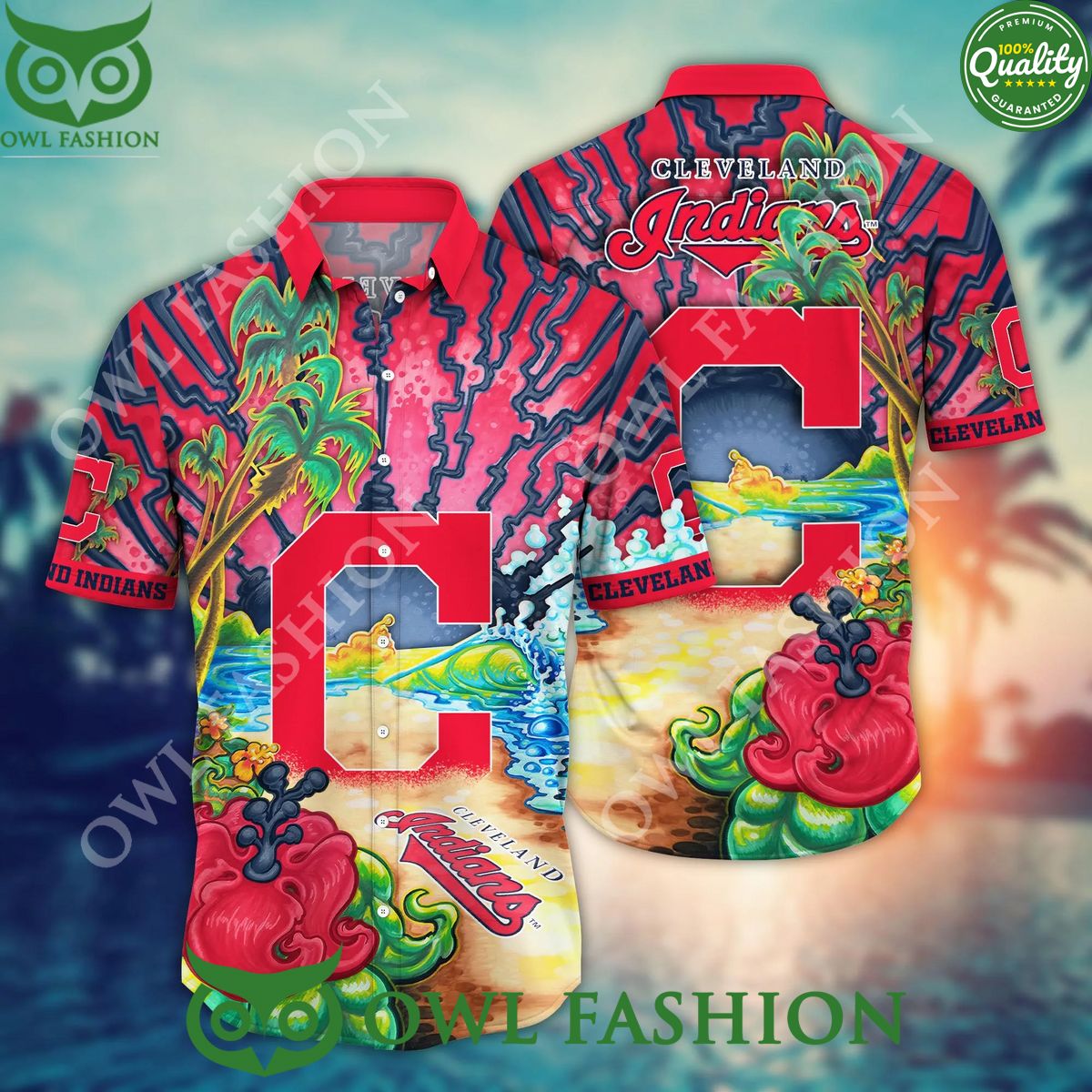 Cleveland Indians MLB Hawaiian Mosquito Bitestime - Adult & Kids T-Shirts, Sweatshirts & Hoodies apparel design preview 1