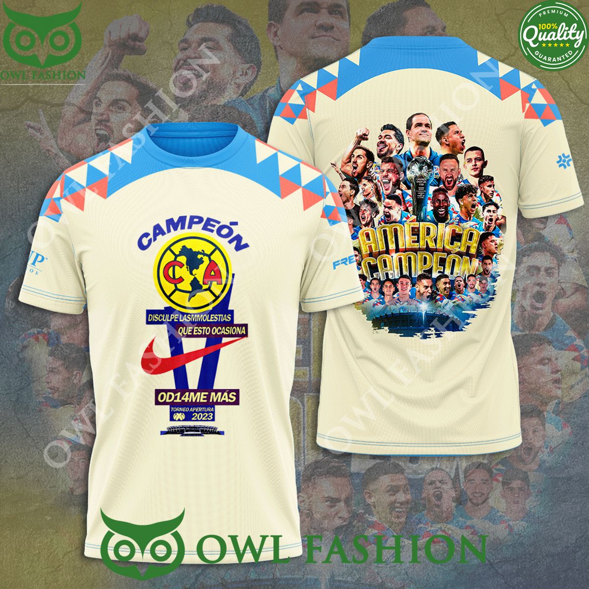 Club America Campeon 2023 3D Liga MX printed - Adult & Kids T-Shirts, Sweatshirts & Hoodies apparel design preview 1