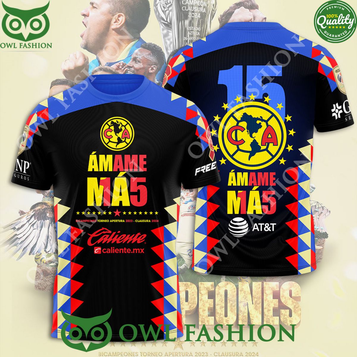 Club America Number 15 Amame M1A5 3D - Adult & Kids T-Shirts, Sweatshirts & Hoodies apparel design preview 1