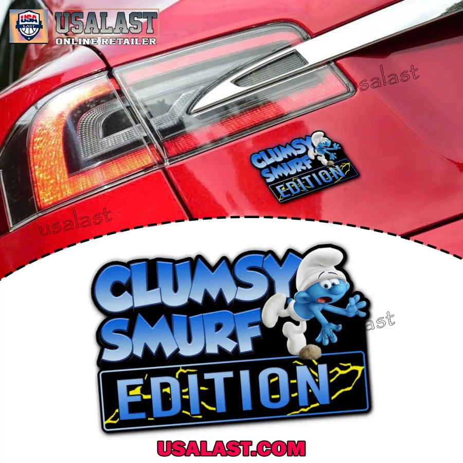 Clumsy Smurfs Edition 3D Car Badge Custom Sticker - Adult & Kids T-Shirts, Sweatshirts & Hoodies apparel design preview 1