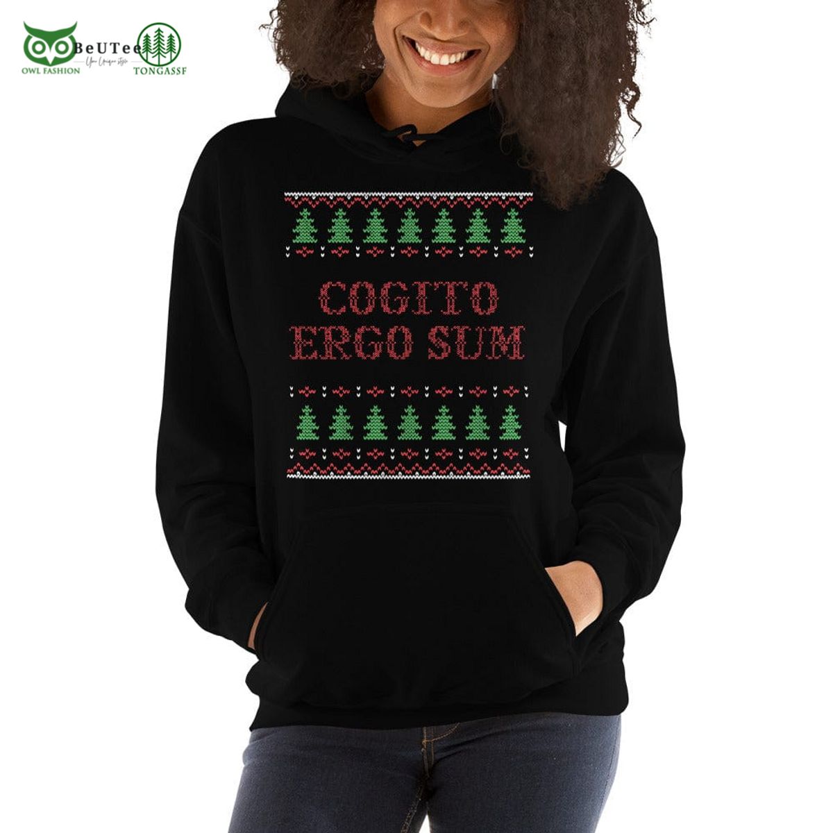 Cogito Ergo Sum Christmas Noel 2D - Adult & Kids T-Shirts, Sweatshirts & Hoodies apparel design preview 1