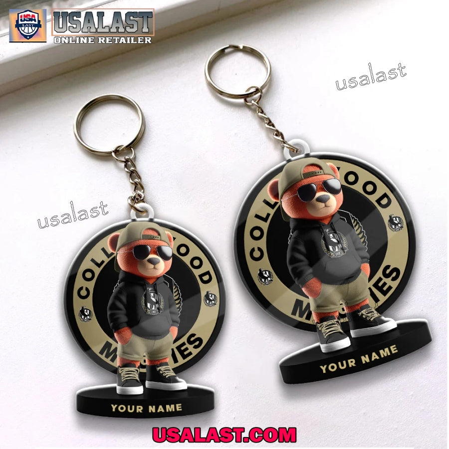 Collingwood Football Club Teddy Bear Custom Keychain - Adult & Kids T-Shirts, Sweatshirts & Hoodies apparel design preview 1