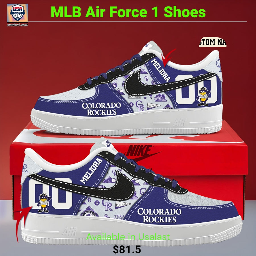 Colorado Rockies Personalized Air Force 1 Shoes - Adult & Kids T-Shirts, Sweatshirts & Hoodies apparel design preview 1