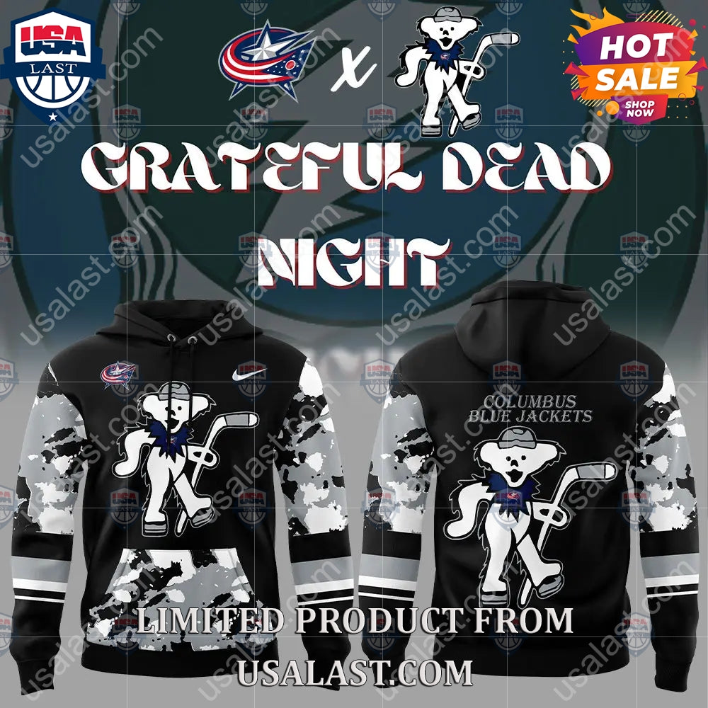 Columbus Blue Jackets NHL Grateful Dead Night Peanuts - Adult & Kids T-Shirts, Sweatshirts & Hoodies apparel design preview 1