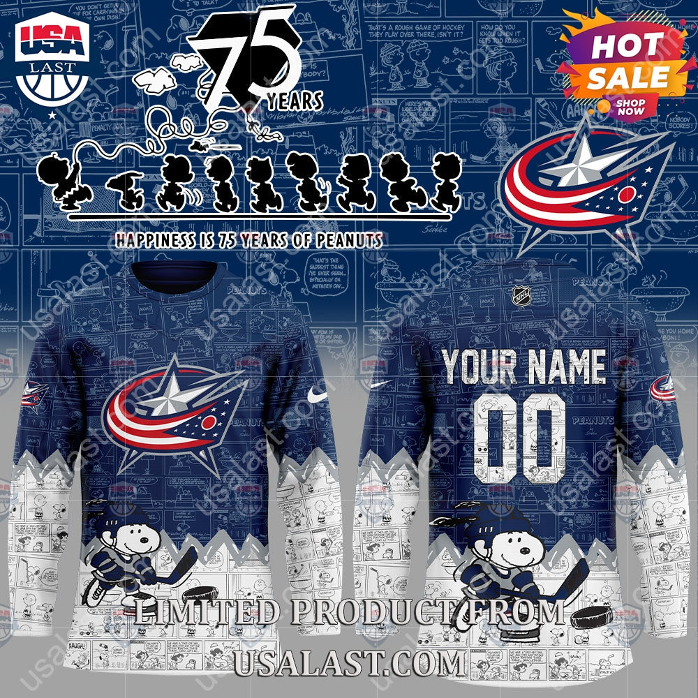 Columbus Blue Jackets NHL Happiness Is 75th - Adult & Kids T-Shirts, Sweatshirts & Hoodies apparel design preview 1