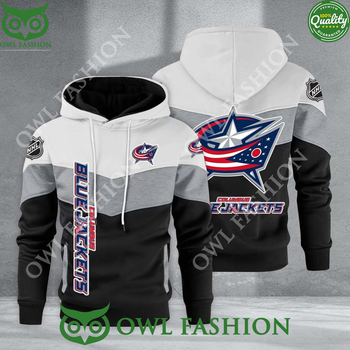 Columbus Blue Jackets NHL Hockey Black White Printed - Adult & Kids T-Shirts, Sweatshirts & Hoodies apparel design preview 1