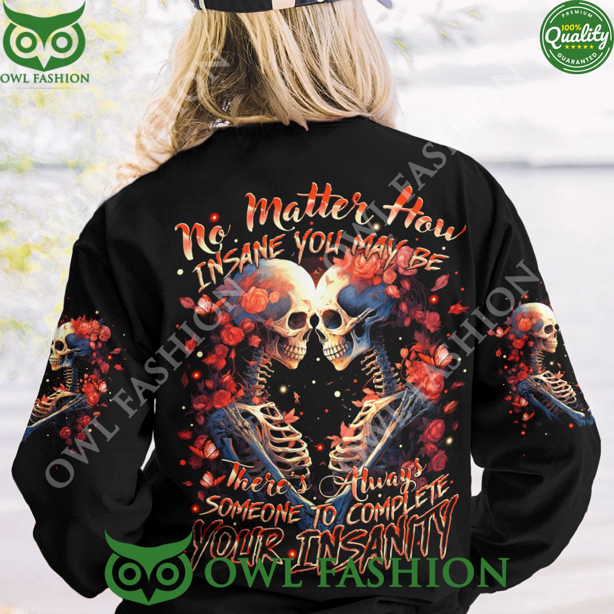 Complete Your Insanity Skull Couple 3D - Adult & Kids T-Shirts, Sweatshirts & Hoodies apparel design preview 1