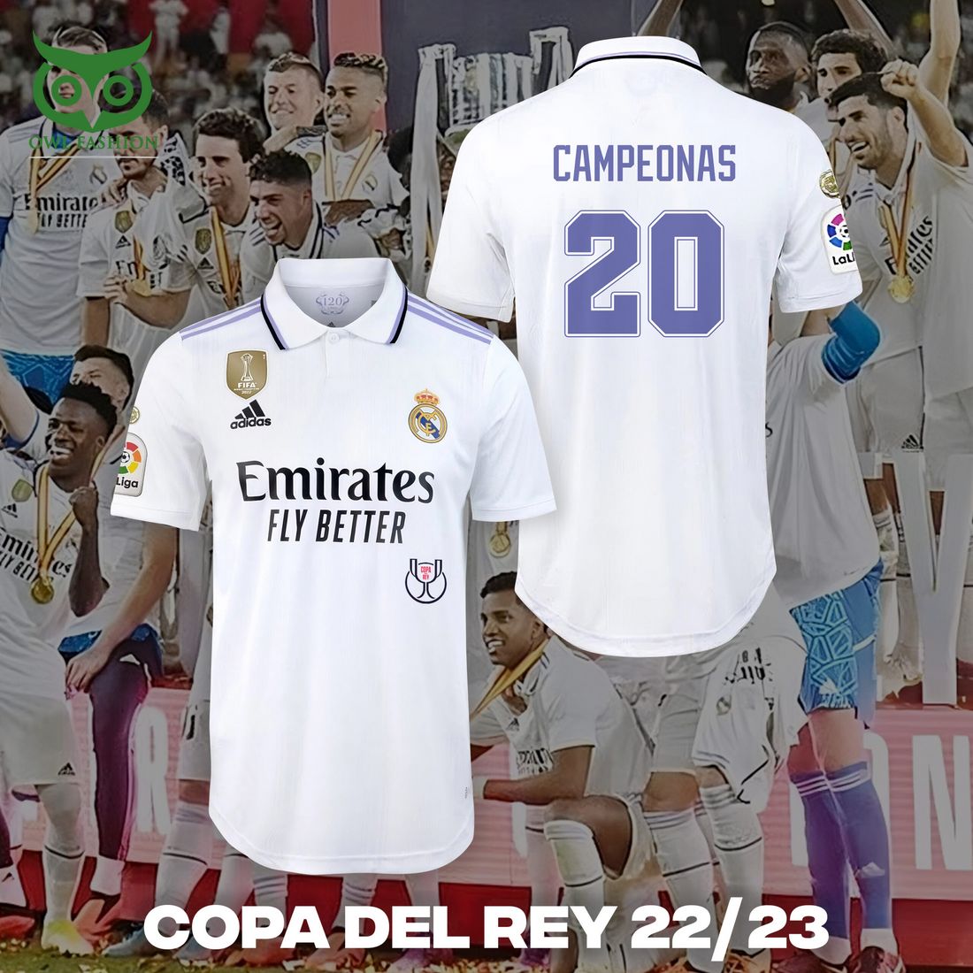 Copa Del Rey Real Madrid 22 23 3D Polo - Adult & Kids T-Shirts, Sweatshirts & Hoodies apparel design preview 1