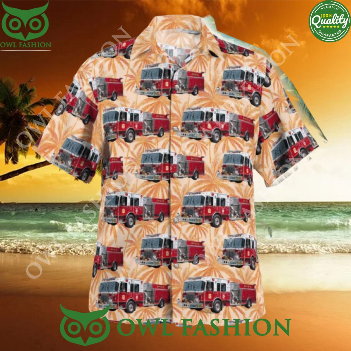 Coram Fire Department New York Hawaiian 2024 - Adult & Kids T-Shirts, Sweatshirts & Hoodies apparel design preview 1