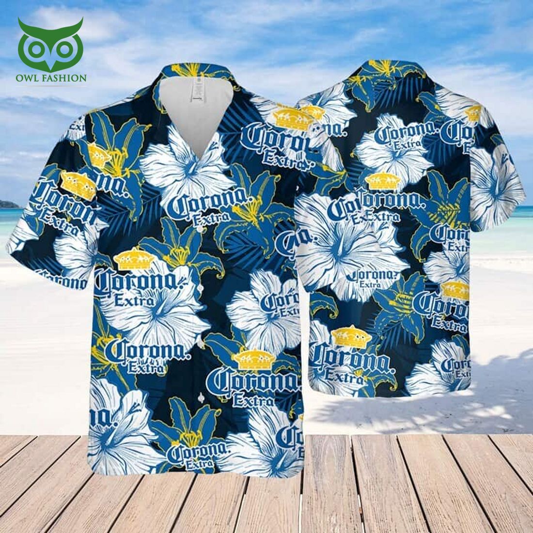 Corona Extra Beer Floral Pattern Hawaiian - Adult & Kids T-Shirts, Sweatshirts & Hoodies apparel design preview 1