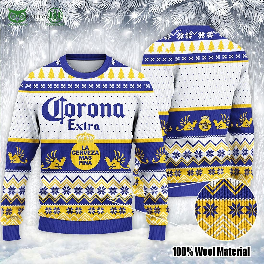 Corona Extra Beer Lover Christmas Sweater - Adult & Kids T-Shirts, Sweatshirts & Hoodies apparel design preview 1