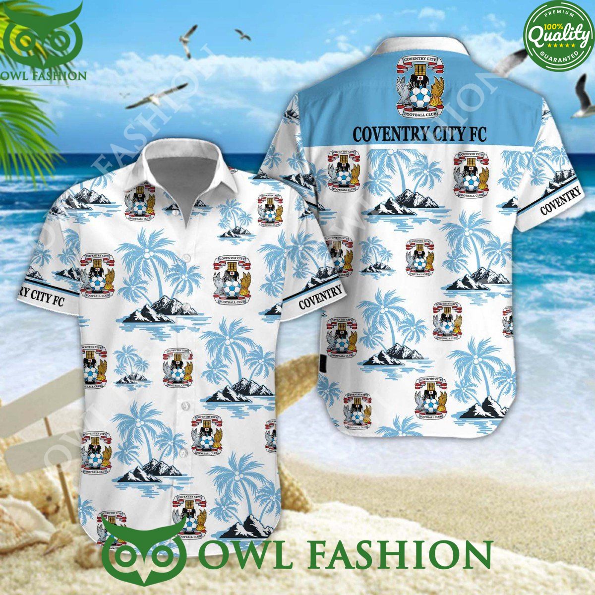 Coventry City Coconut Island EFL Premium Hawaiian - Adult & Kids T-Shirts, Sweatshirts & Hoodies apparel design preview 1