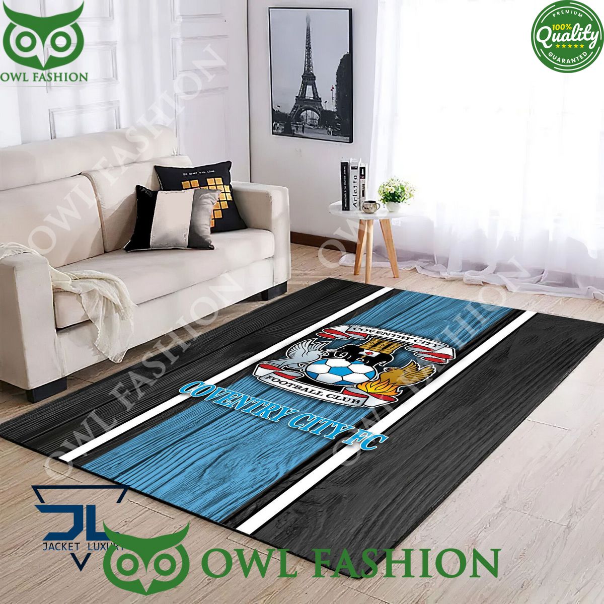 Coventry City F.C EFL Football Rug Carpet Living Room - Adult & Kids T-Shirts, Sweatshirts & Hoodies apparel design preview 1