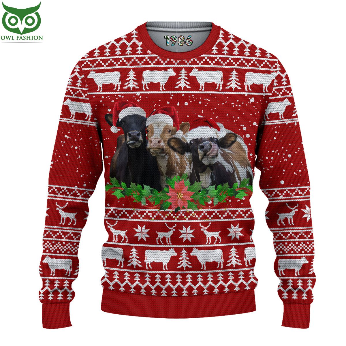 Cows Ugly Sweaters 3D AOP Sweater Jumper - Adult & Kids T-Shirts, Sweatshirts & Hoodies apparel design preview 1