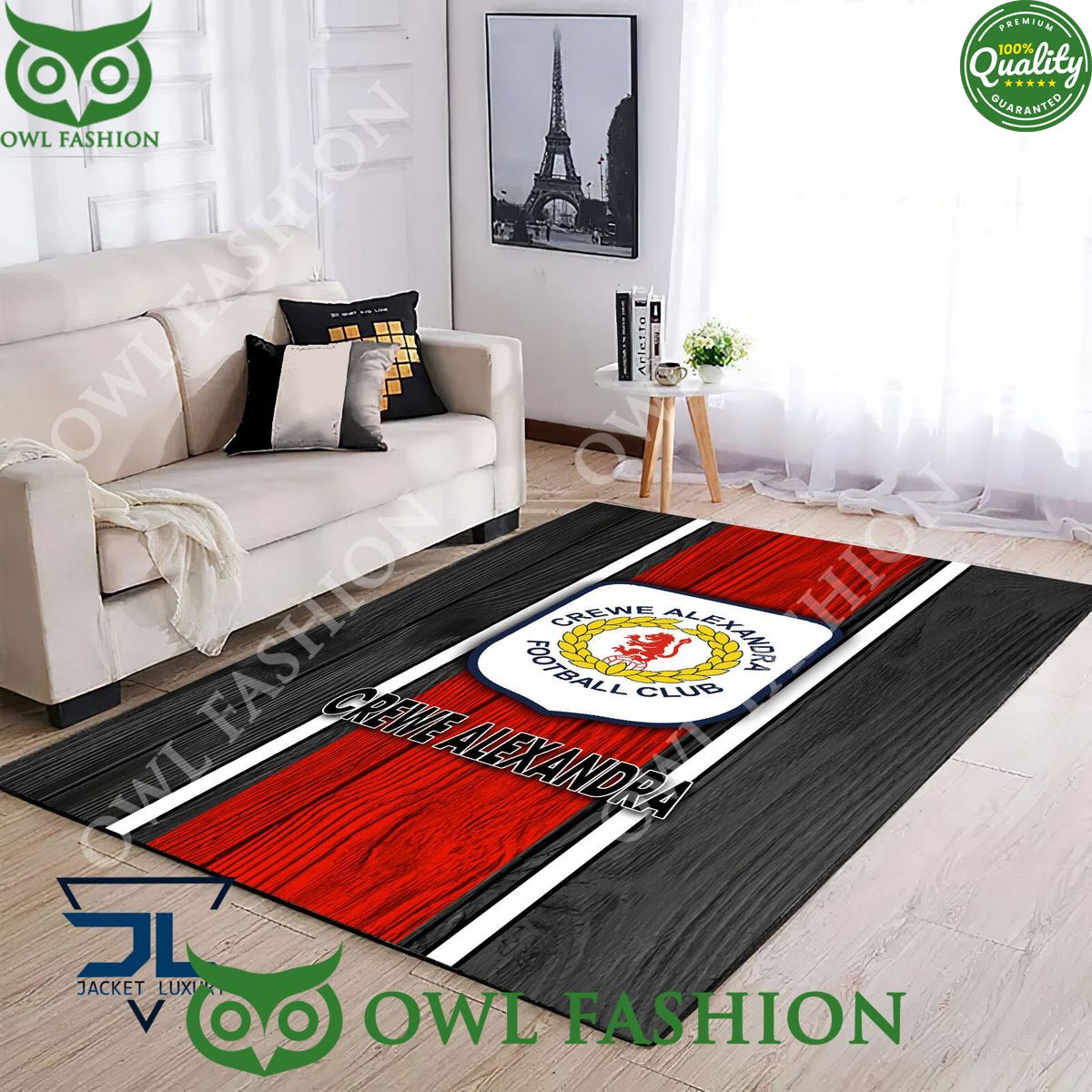 Crewe Alexandra EFL Football Living room Rug Carpet - Adult & Kids T-Shirts, Sweatshirts & Hoodies apparel design preview 1