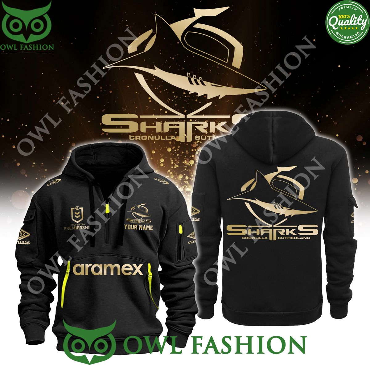 Cronulla Sutherland Sharks NRL 2024 Personalized 2D - Adult & Kids T-Shirts, Sweatshirts & Hoodies apparel design preview 1
