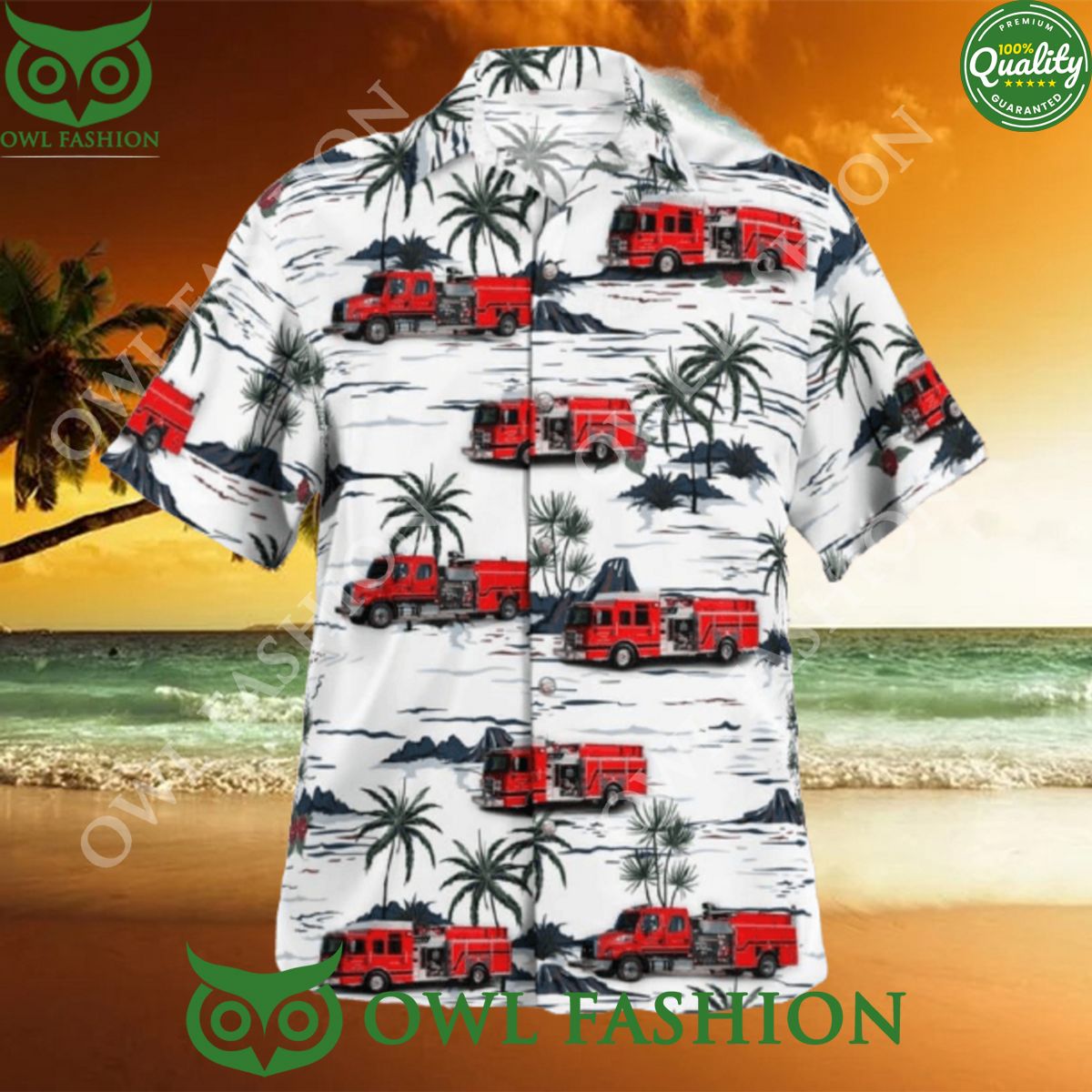 Cushing Oklahoma Fire Department Hawaiian - Adult & Kids T-Shirts, Sweatshirts & Hoodies apparel design preview 1