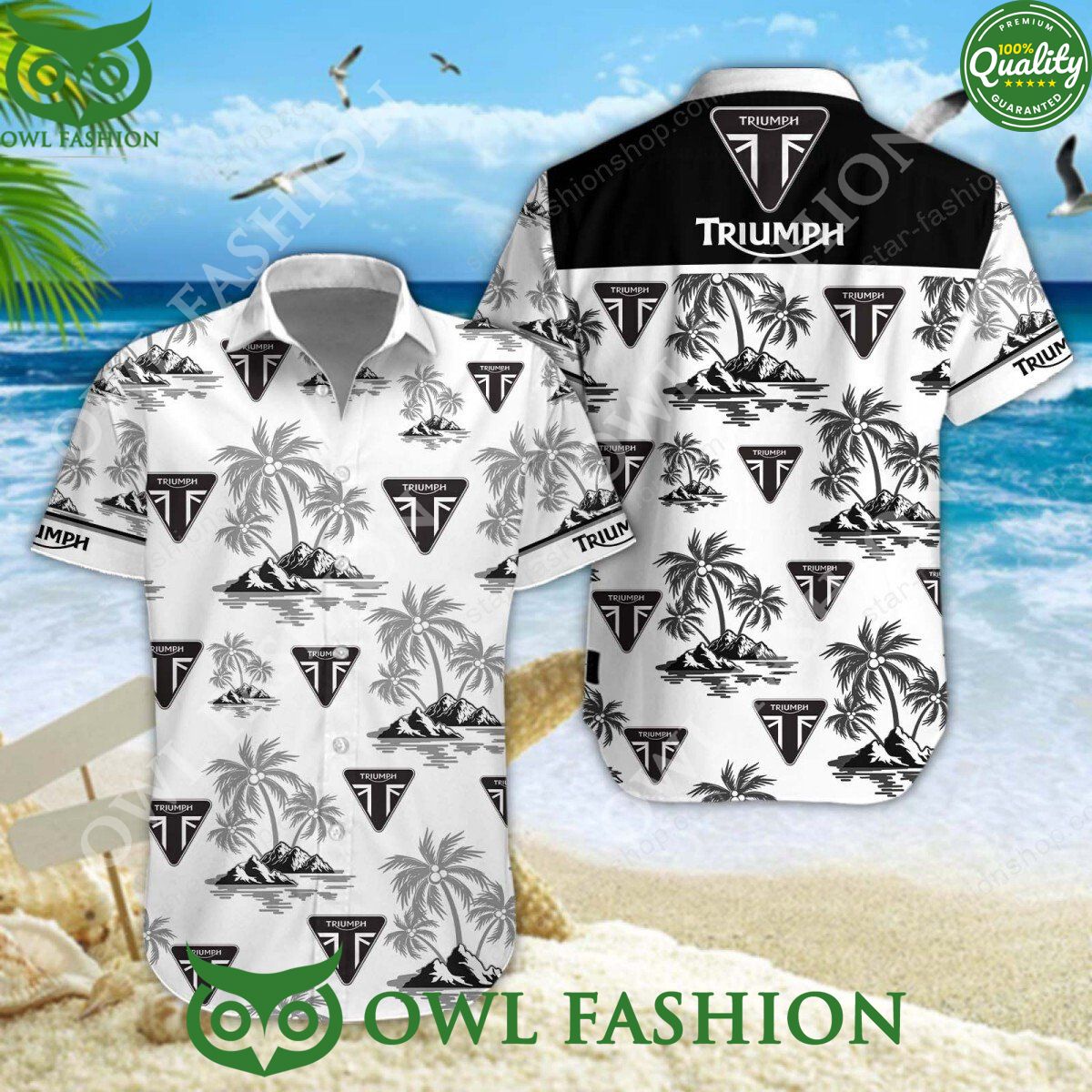 Custom Color 2024 Triumph Motorcycles Hawaiian Short - Adult & Kids T-Shirts, Sweatshirts & Hoodies apparel design preview 1