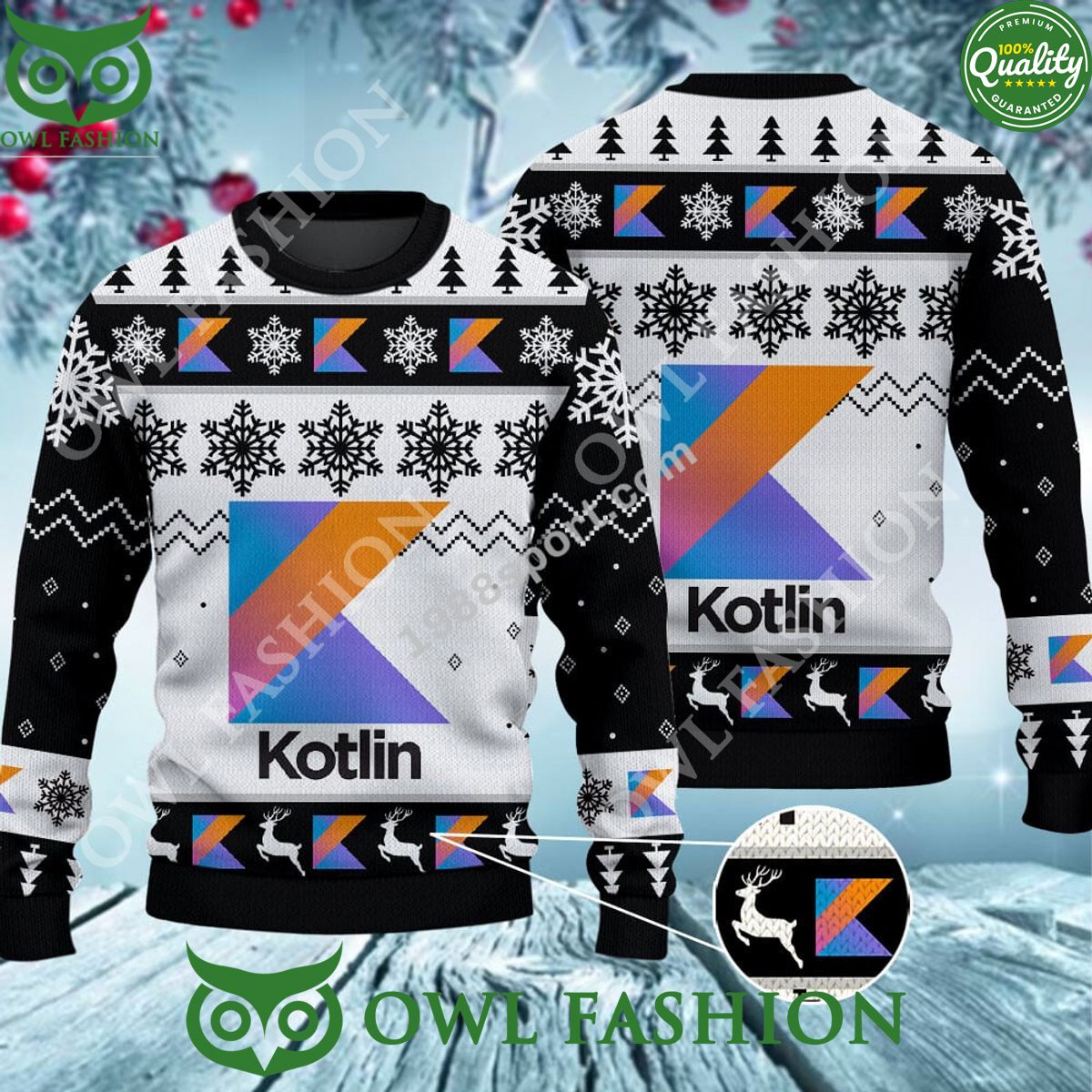 Custom Color Kotlin Ugly Sweater Jumper - Adult & Kids T-Shirts, Sweatshirts & Hoodies apparel design preview 1