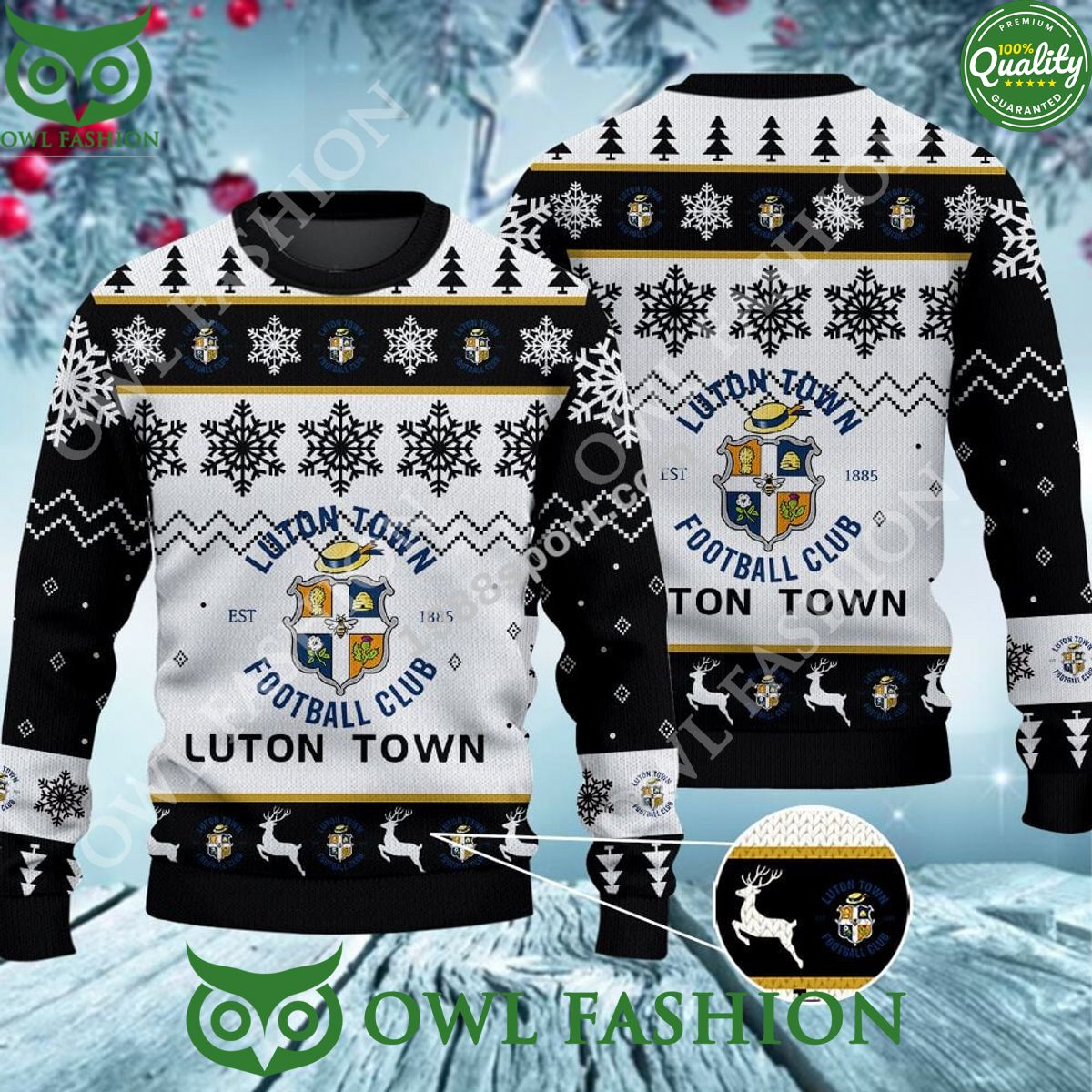Custom Color Luton Town Ugly Sweater Jumper - Adult & Kids T-Shirts, Sweatshirts & Hoodies apparel design preview 1