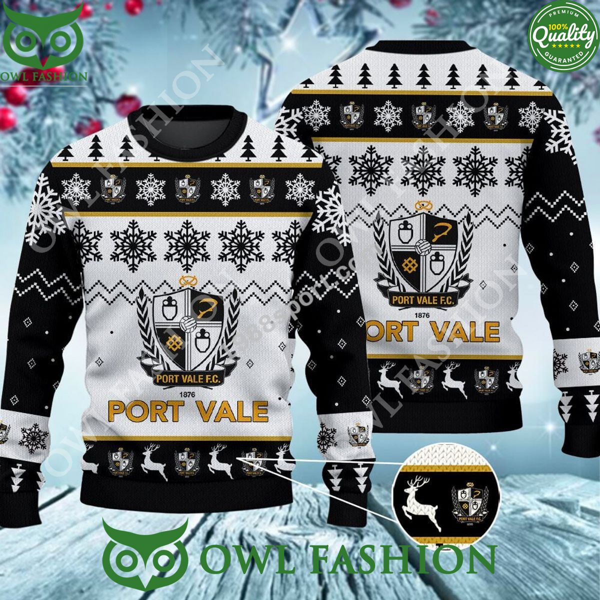Custom Color Port Vale Ugly Sweater Jumper - Adult & Kids T-Shirts, Sweatshirts & Hoodies apparel design preview 1