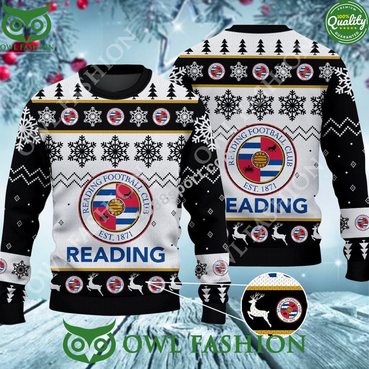 Custom Color Reading Football Club Ugly Sweater - Adult & Kids T-Shirts, Sweatshirts & Hoodies apparel design preview 1