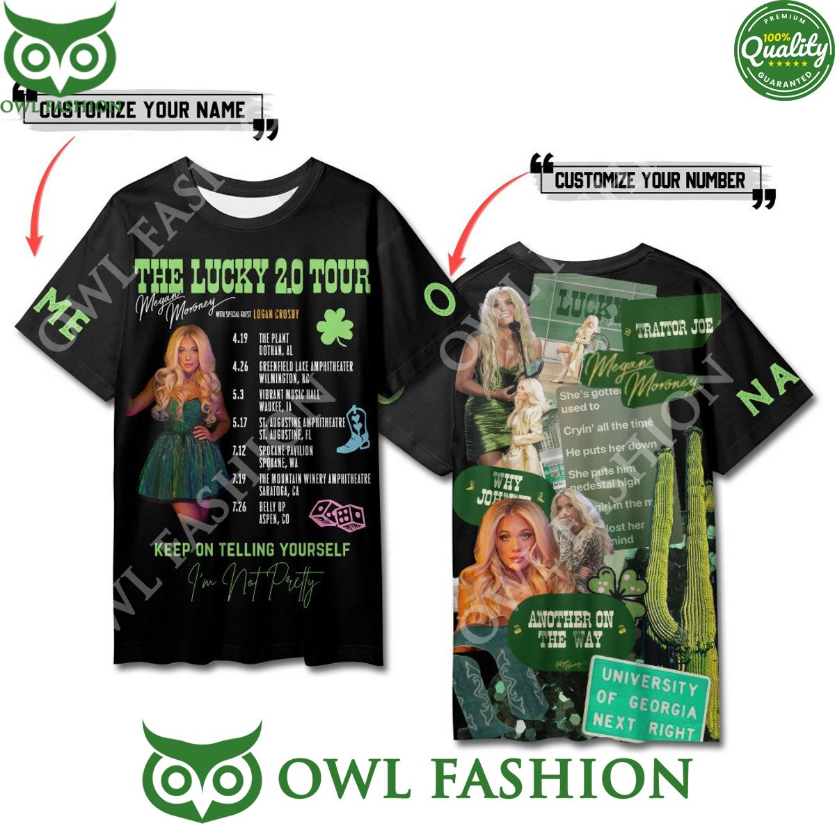 Custom Megan Moroneys The Lucky 2.0 Tour Keep on - Adult & Kids T-Shirts, Sweatshirts & Hoodies apparel design preview 1