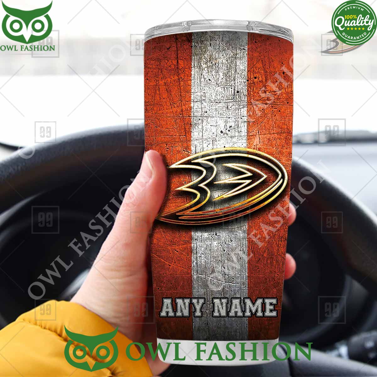 Custom Name Anaheim Ducks NHL Old Metal Tumbler - Adult & Kids T-Shirts, Sweatshirts & Hoodies apparel design preview 1