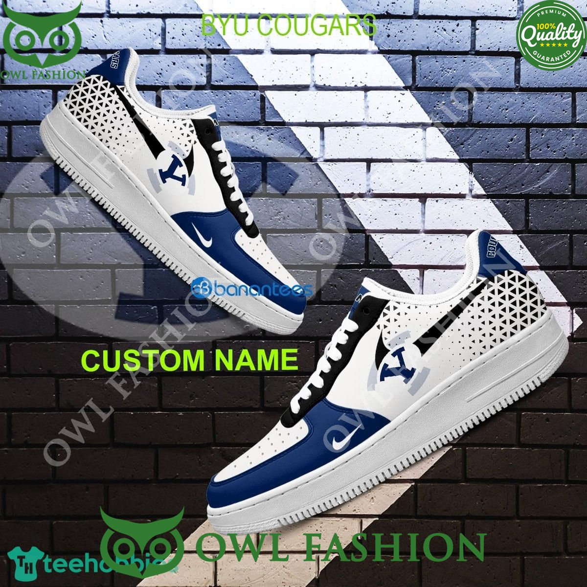 Custom Name BYU Cougars NCAA Air Force 1 Shoes AOP - Adult & Kids T-Shirts, Sweatshirts & Hoodies apparel design preview 1