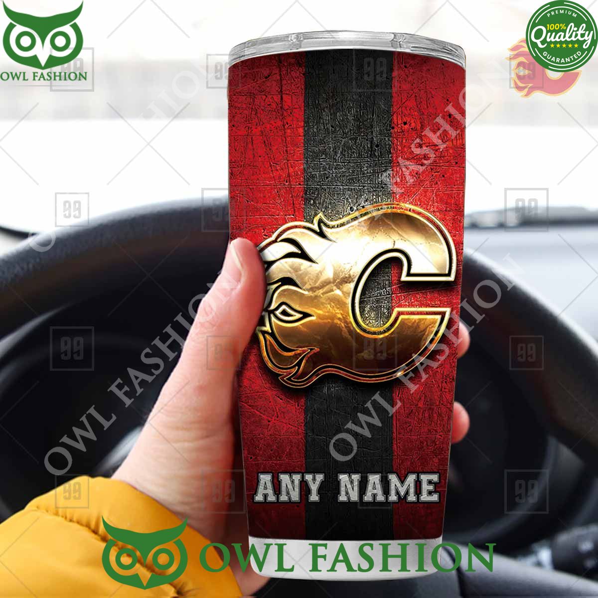 Custom Name Calgary Flames NHL Old Metal Tumbler - Adult & Kids T-Shirts, Sweatshirts & Hoodies apparel design preview 1