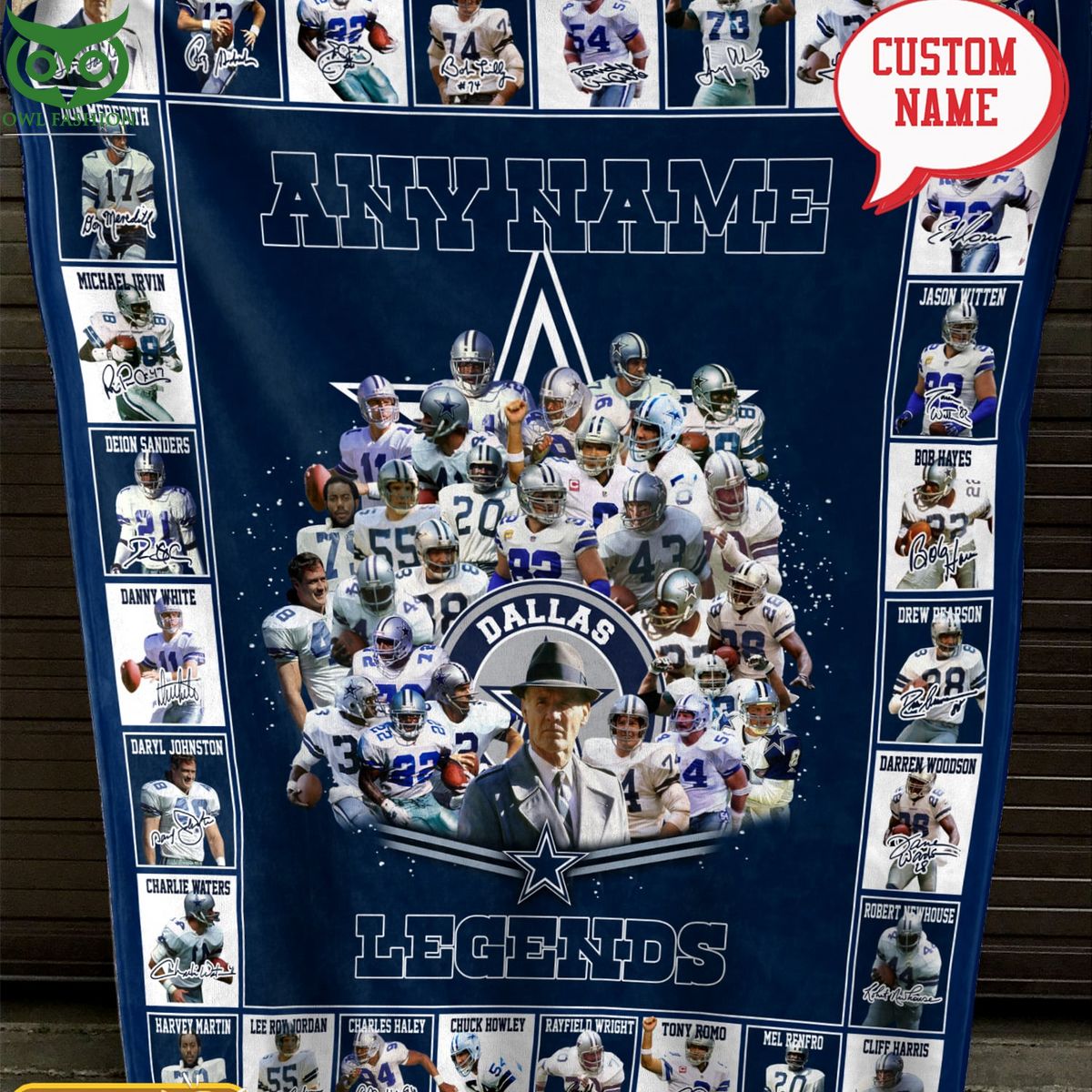 Custom Name Dallas Cowboys DC Legends Fleece Blanket - Adult & Kids T-Shirts, Sweatshirts & Hoodies apparel design preview 1